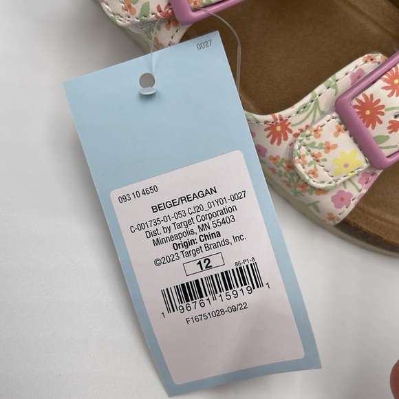 NWT Cat & Jack Toddler Reagan Floral Print Footbed Sandals Various Sizes Avail - Picture 6 of 7